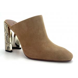 Elegant Closed Toe Womens Mule Heels Rubber Sole Stylish Design For Formal Wear