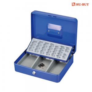 China Home Powder Metal Cash BoxOffice Security With Removable Euro Coin Tray supplier