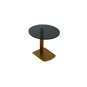 China Black Round Dining Table Metal Base Restaurant Dining Table OEM For Indoor Use supplier
