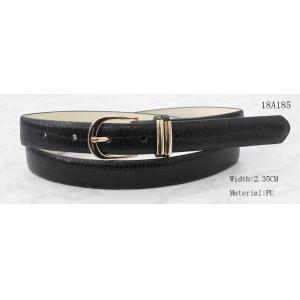 Black Feather Edge Fashionable Slim Lady Belts With Gold Pipe In Loops