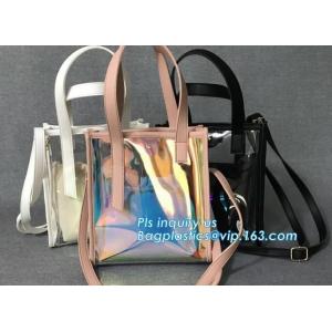 single shoulder pvc women's bag, girls shoulder long strip bag, Summer Detachable Women Transparent PVC Handbag Shoulder