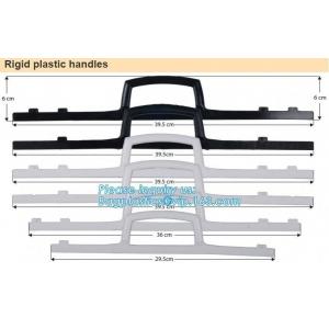 customized printing and size rigid snap handle bag/rigid handle plastic bag/handle polybag,rigid snap loop handle plasti