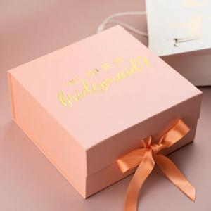 China Personalized Wedding Welcome Gift Bridal Party Favor Box Magnetic Closure Box With Satin Ribbon supplier