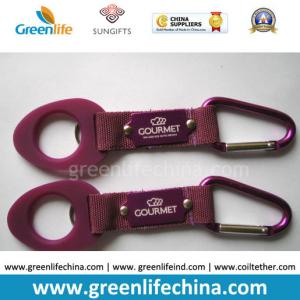Outdoor travel camping aluminum carabiner water bottle rubber holder buckle purple color