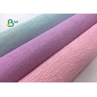 China Colorful Hand - Make Crepe Uncoated Woodfree Paper , Red / Purple / Blue For DIY Flowers on sale