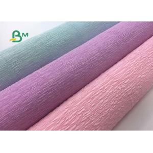 China Colorful Hand - Make Crepe Uncoated Woodfree Paper , Red / Purple / Blue For DIY Flowers supplier