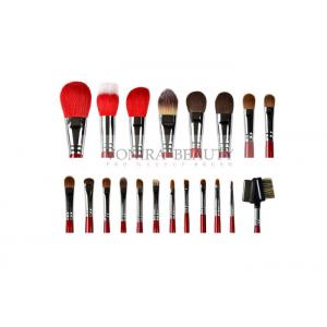China Gorgeous Ultra Soft Makeup Brushes 20Pcs Goat Sable Pony Hair Brushes With Glossy Red Handle supplier