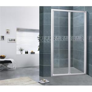 China Sand Silver Folding Doors Shower Enclosures Aluminum Alloy  Bathroom 6 MM Tempered Glass supplier