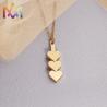 Women Engraved Plating SS304 Heart Shaped Pendant Necklace With 45cm Chain