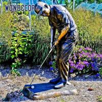 China Customized Golf Player Bronze Athlete Statue For Outdoor Decoration on sale