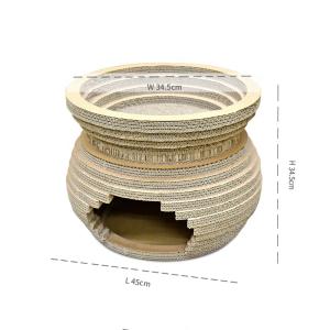 China Customised Hot Sale Paper Cardboard House Scratching Boards Cat Scratcher with Catnip wholesale