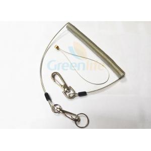 China Steel Reinforced Plastic Coil Lanyard Leash With Zinc Alloy Snap Hooks / Split Ring / Wire Loop supplier