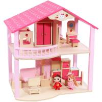 China Natural Handmade Wooden Doll House Toys DIY Colored ISO9001 on sale