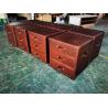 China 58cm Height Vintage Leather cabinet Side Table nightstand table With 3 Drawers wholesale