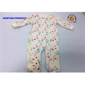 China Dinosaur Water Ink Print Baby Pram Suit 80% Cotton 20% Polyester Velour Footie supplier