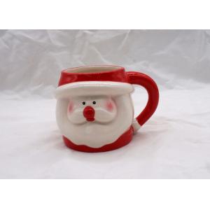 China Holiday Christmas Ceramic Santa Face Mugs , 3D Strong Dolomite Coffee Mug supplier