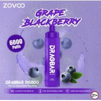 China Grape Blackberry flavor Zovoo Dragbar R6000 6000 puffs Disposal Vape or Cig or Cigarette on sale