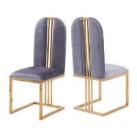 OEM 44x50x103cm Modern Velvet Dining Chairs With Stainless Steel Legs