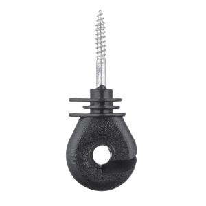 China Oval Shape Ring Insulator Black Electric Fencing Wood Post Insulator Screw-In Ring Insulator supplier