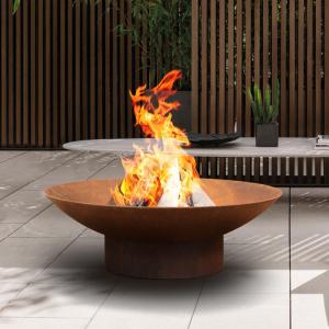 80cm Outdoor Camping Heater Rust Bonfire Corten Steel Fire Pit Burner Bowl