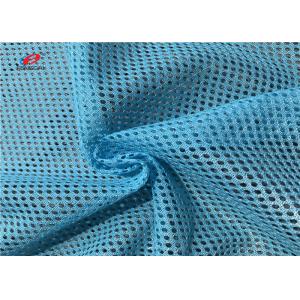 Dry Fit Blue Colour Athletic Mesh Fabric 100% Polyester 100gsm For Sports Wear
