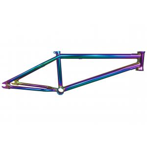 20 Inch BMX Bicycle Rainbow Frame Oil Slick Full crmo Top Tube 20.75"RC 336mm Integrated Head TubeMid bb Removable Brake