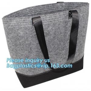 China Eco-Friendly Grey Reusable Felt Grocery Shopping Handbag Tot Bag For Women Men,Mesh bags,Shopping bags, Drawstring bags, supplier