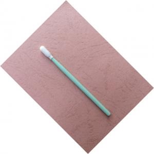 China TX743B Micro Cotton Swabs Stick , Fabric Swabs White Head Green Stick supplier