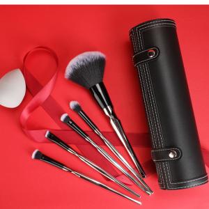 PBT hair X Shape 5pcs Makeup Brush Set With Cosmetic Case Beauty Makeup Tools