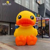 China Outdoor Giant Inflatable Yellow Duck Toy Oxford / PVC Cartoon Character on sale