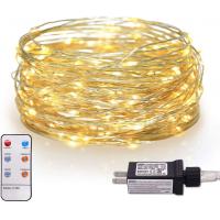 Indoor Fairy LED Remote Control Christmas Lights  DC 3V Yellow 10m Length