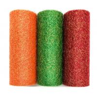 Metallic Organza Glitter Tulle Spool 100% Nylon Mesh Fabric 19GSM 6in Tulle Rolls