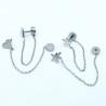 Stainless Steel Star Heart Stud Earring piercing ear stud chain