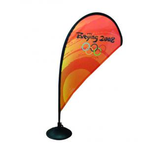 China Mini Feather Flag Banners Single Sided Teardrop Shape Polyester Material supplier