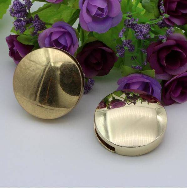 Personalized custom light gold and nickel round shape decorative bag locks