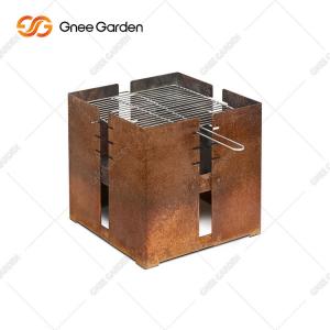 China Corten Steel Bbq Charcoal Grill Table 3mm Thickness supplier