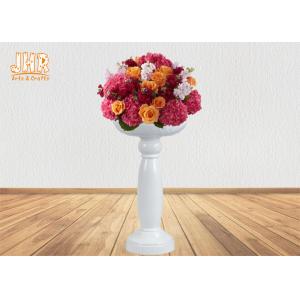 China Decorative Glossy White Fiberglass Flower Pots Creative Shape 100cm Height supplier