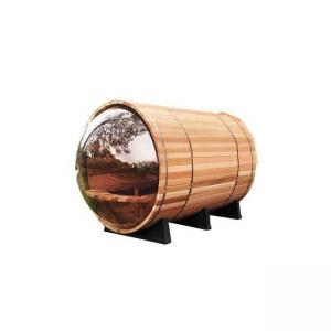 China Electric Canadian Hemlock Wood Barrel Sauna Panoramic Round Cedar Sauna supplier