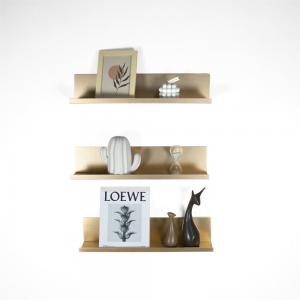 Aluminum L Shaped Wall Mounted Shelves ODM Gold Metal Floating Shelves