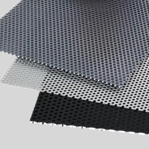China Perforated Metal Security Screen Mesh Black Polyester Coated Glare Reduction wholesale