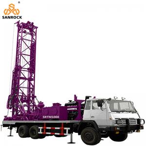 China Truck Mounted Deep Water Well Drill Rig With Mud Pump 1000m supplier