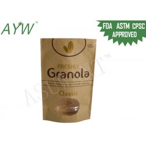 China Classic Coffee Beans Kraft Paper Food Packaging Pouches With Zipper Tear Notch supplier