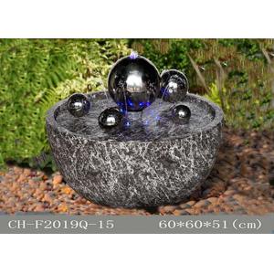 Blue White Polyresin Ss Ball Led Fountain Garden Decoration