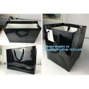 China Elegant luxury printed glossy lamination flower paper bag with handle,Brown/ White Kraft Paper Bag, bagplastics, package wholesale
