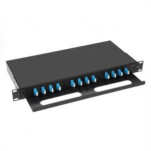 China fiber optic patch panel 12 LC duplex fiber splicing patch panel kit with cable management pigtails adapters splice trays supplier