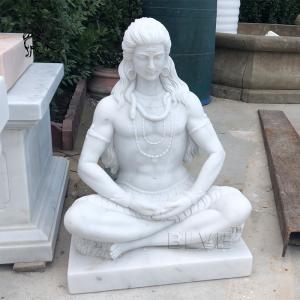 Marble Shiva Statue White Stone Buddha Sculpture Hindu God Home Decor