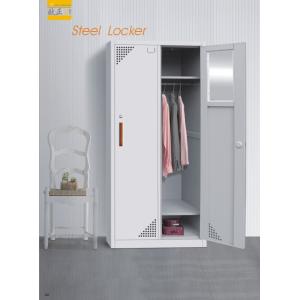 Thick 2 Door Steel Locker With Cloths Hanger Upper 2 Fixed Shelf Any RAL/LK Color