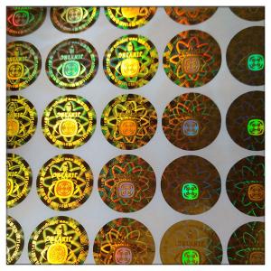 China Die cut adhesive golden hologram  laser label , customized golden hologram laser label supplier