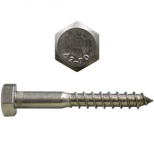 High Strength Din 571 Hex Screw Fasteners M6-M12 Stainless Steel 304 For Wood House
