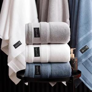Hotel Towel Set Luxury Embroidered Thick Striped Pattern Jacquard Bath Towel Set for Hotel